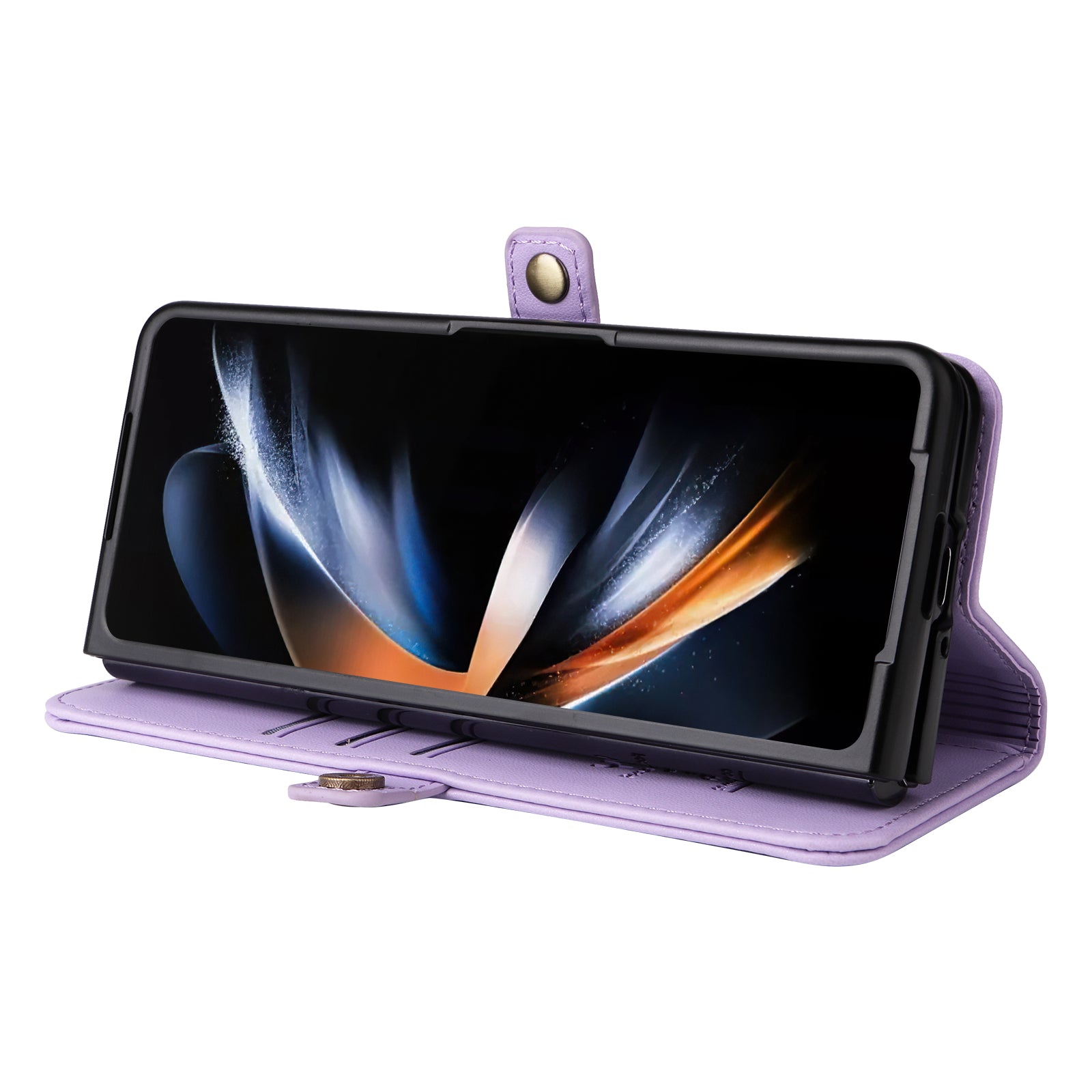 YIKATU YK- 001 for Samsung Galaxy Z Fold6 5G Case PU Leather Strong Magnetic Flip hone Cover - Light Purple YIKATU YK- 001 for Samsung Galaxy Z Fold6 5G Case PU Leather Strong Magnetic Flip hone Cover - Light Purple